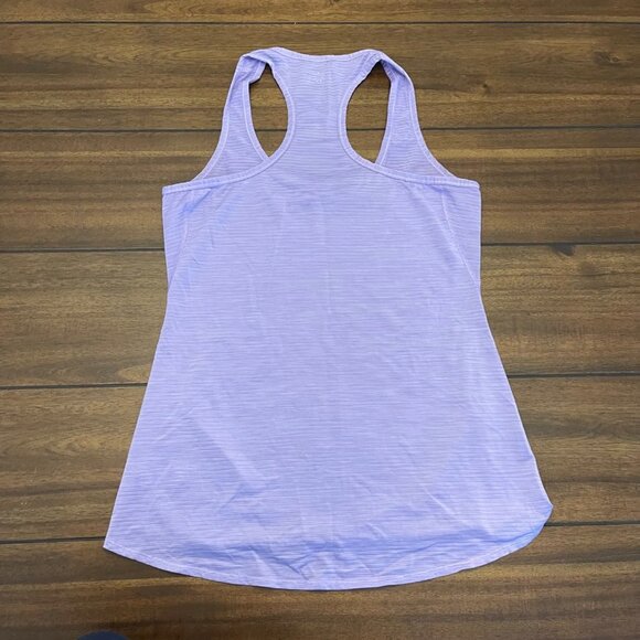 Athleta Shirt Womens Small Purple Micro Striped Racerback Tank Top Activewear - Picture 2 of 11